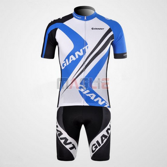 Maglia Giant manica corta 2012 celeste e bianco