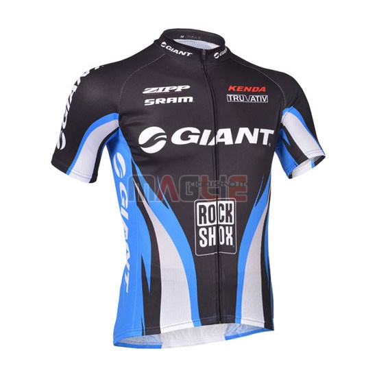 Maglia Giant manica corta 2013 celeste e nero