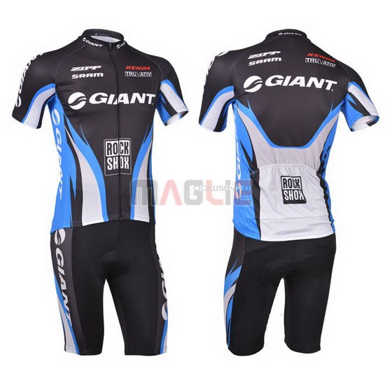 Maglia Giant manica corta 2013 celeste e nero