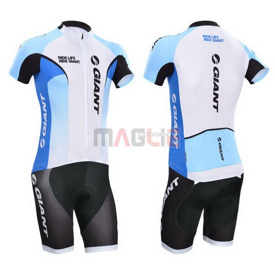 Maglia Giant manica corta 2014 bianco e celeste