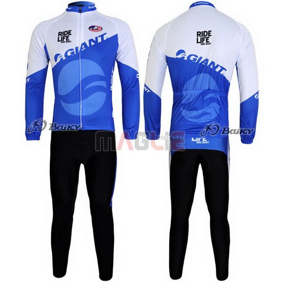 Maglia Giant manica lunga 2011 blu e bianco