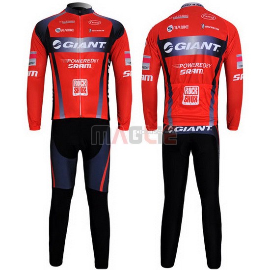 Maglia Giant manica lunga 2011 nero e rosso