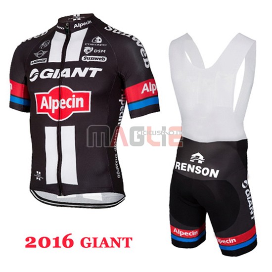 Maglia Giant manica corta 2016 nero e rosso