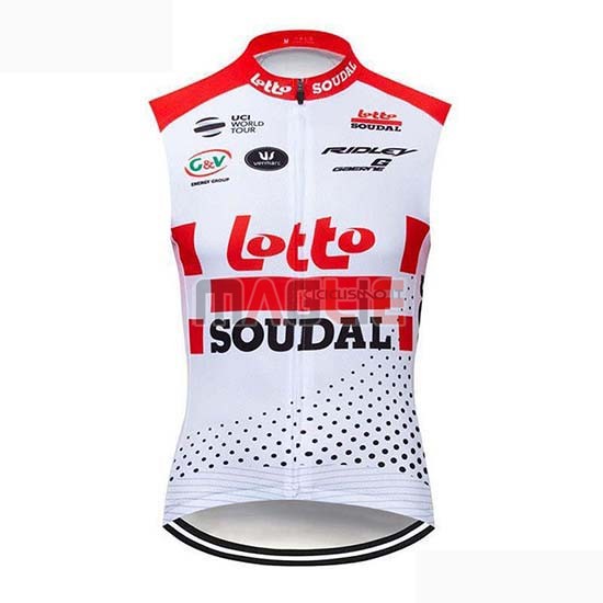 Gilet Antivento Lotto Soudal 2019 Bianco Rosso - Clicca l'immagine per chiudere