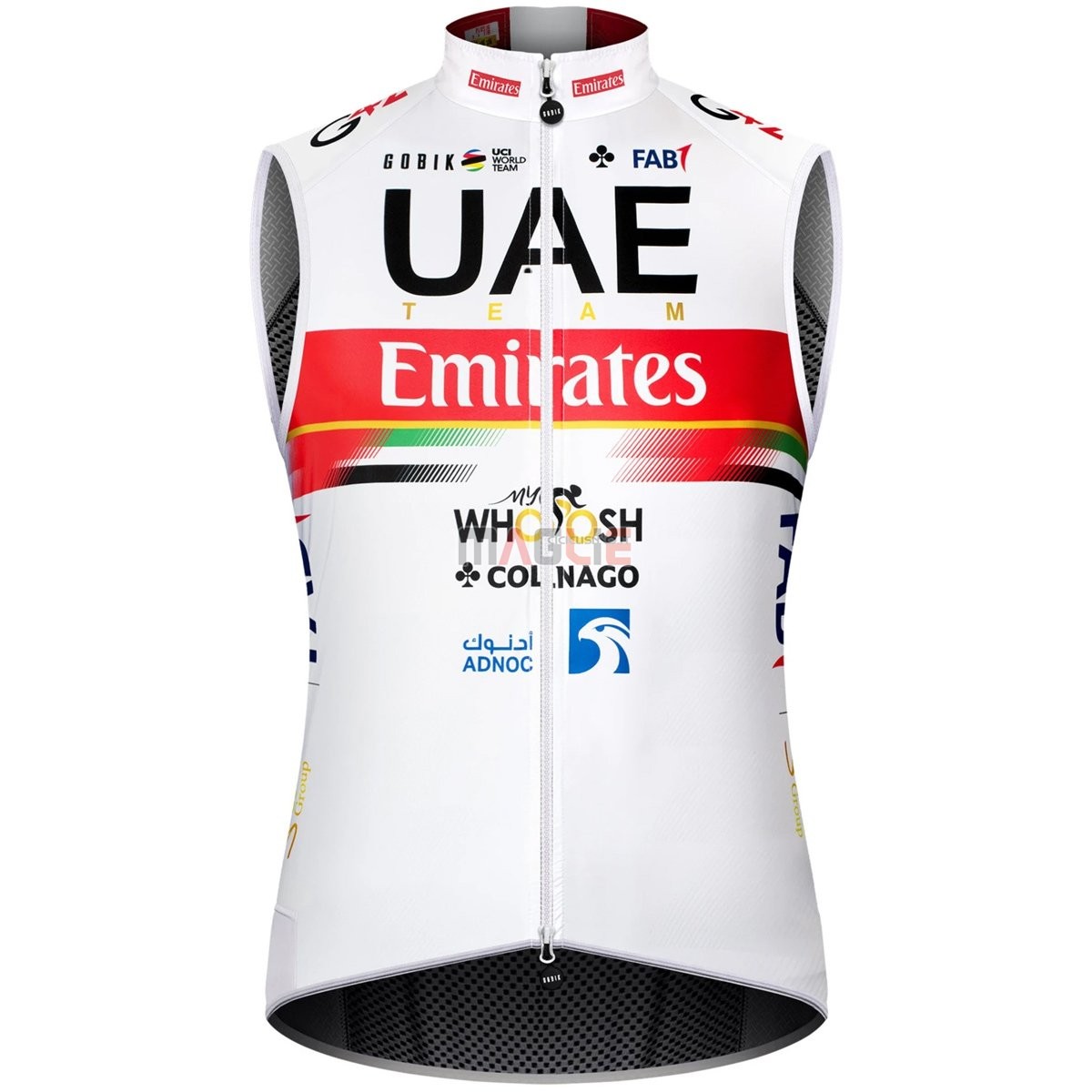 Gilet Antivento UAE 2021 Bianco Rosso