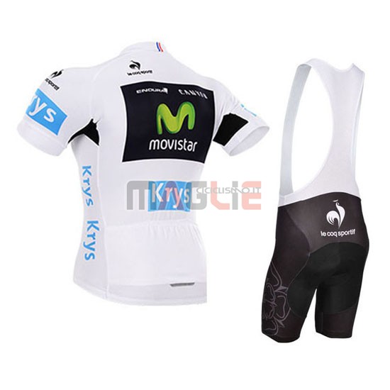 Maglia Tour de France manica corta 2015 Movistar bianco