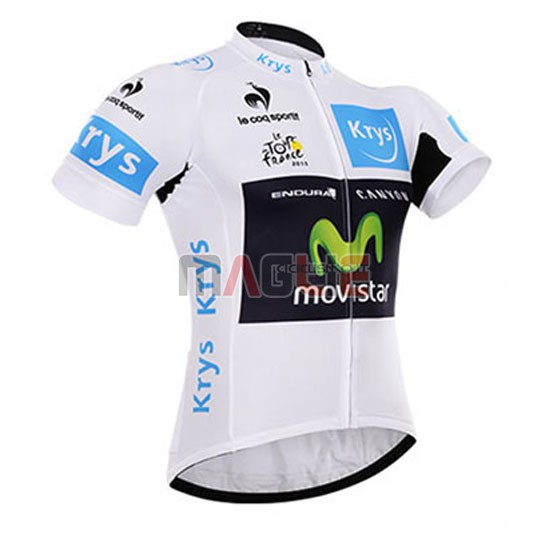 Maglia Tour de France manica corta 2015 Movistar bianco