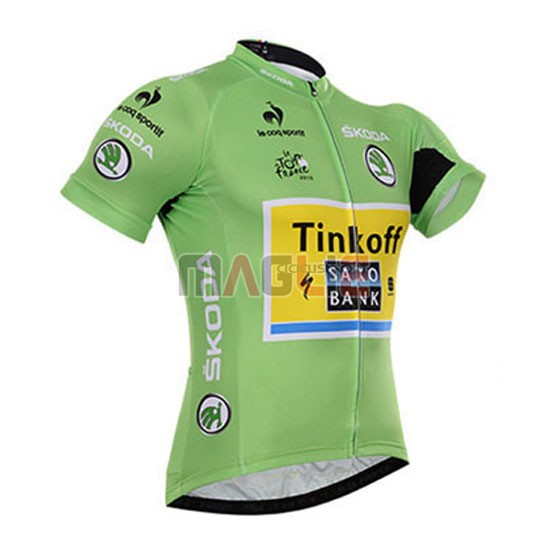 Maglia Tour de France manica corta 2015 Saxo Bank verde