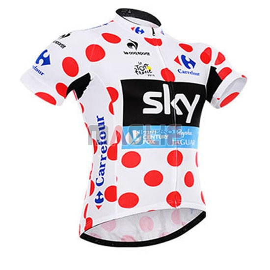 Maglia Tour de France manica corta 2015 Sky Bianco e rosso