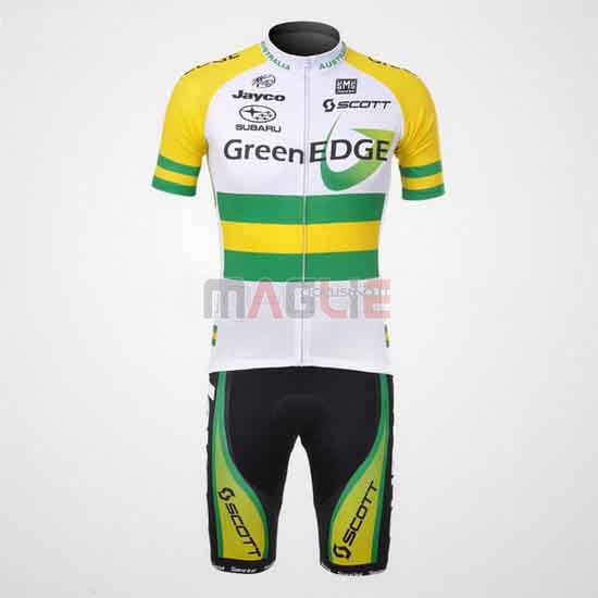 Maglia GreenEDGE manica corta 2012 giallo e bianco - Clicca l'immagine per chiudere