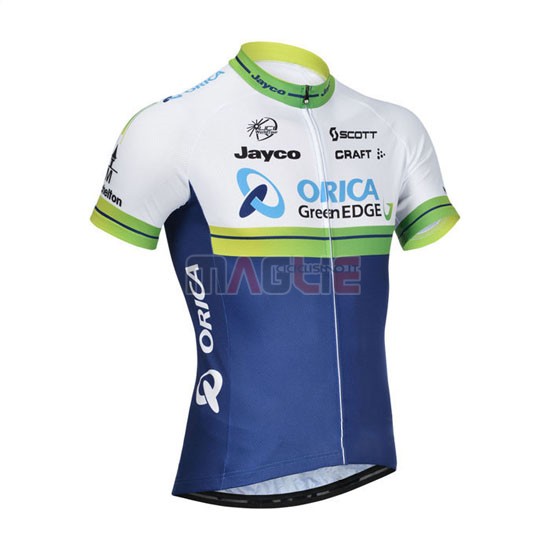 Maglia GreenEDGE manica corta 2014 bianco e blu - Clicca l'immagine per chiudere