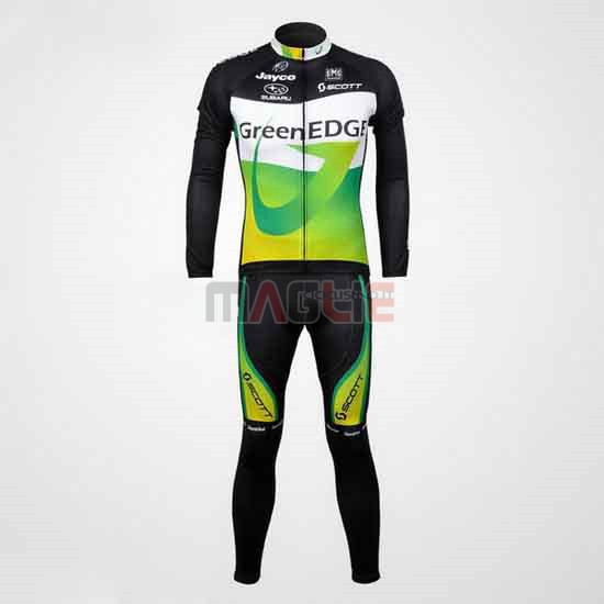 Maglia GreenEDGE manica lunga 2012 nero e verde - Clicca l'immagine per chiudere