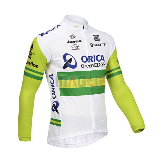 Maglia GreenEDGE manica lunga 2013 bianco e verde - Clicca l'immagine per chiudere