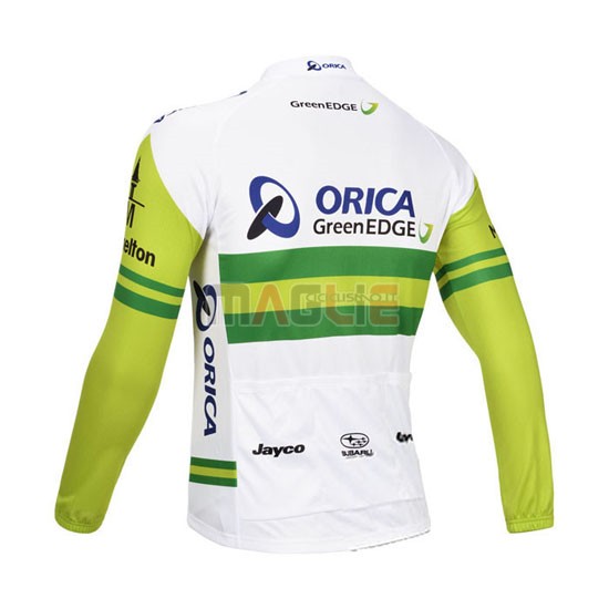 Maglia GreenEDGE manica lunga 2013 bianco e verde