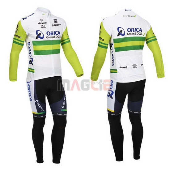 Maglia GreenEDGE manica lunga 2013 bianco e verde