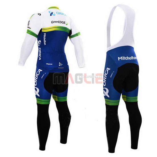 Maglia GreenEDGE manica lunga 2015 bianco e blu