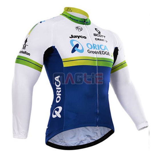 Maglia GreenEDGE manica lunga 2015 bianco e blu