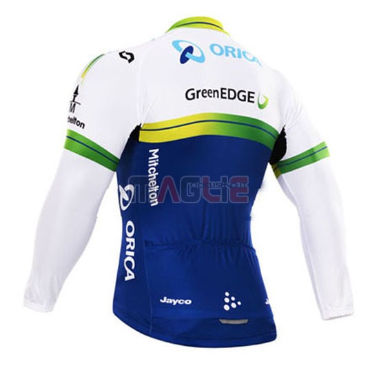 Maglia GreenEDGE manica lunga 2015 bianco e blu