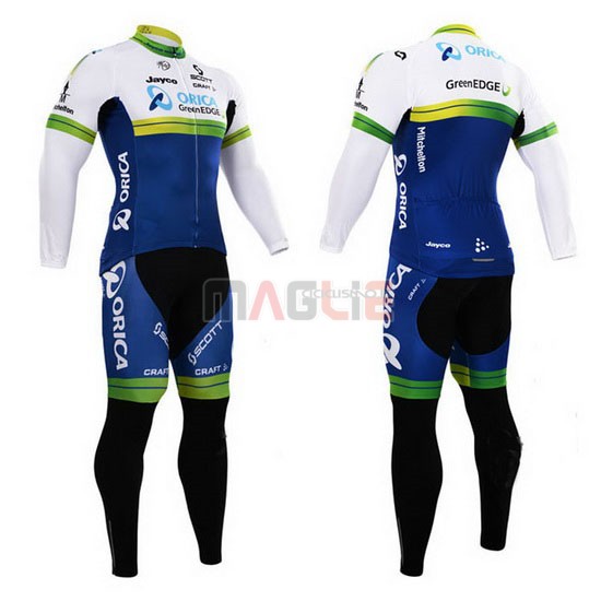 Maglia GreenEDGE manica lunga 2015 bianco e blu