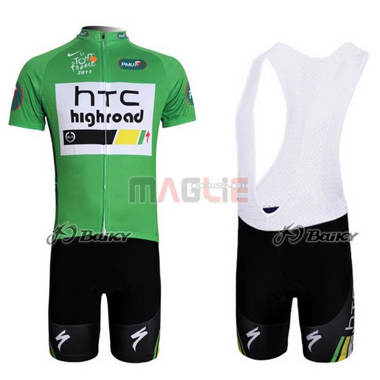 Maglia HTC Highroad manica corta 2011 verde e bianco