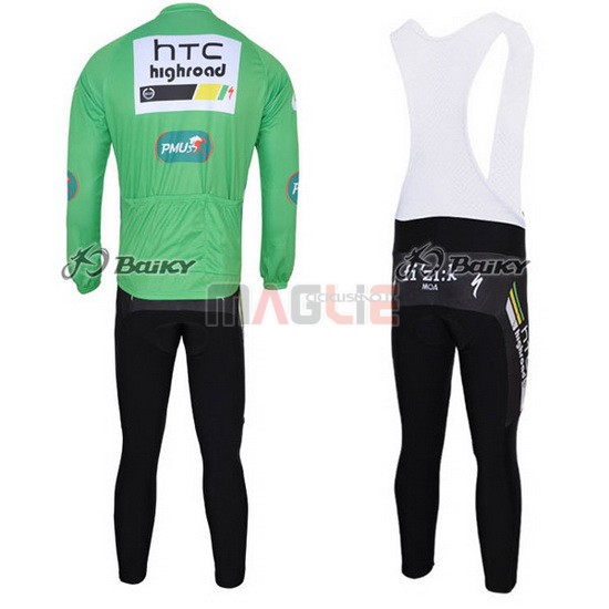 Maglia HTC Highroad manica lunga 2011 verde e bianco