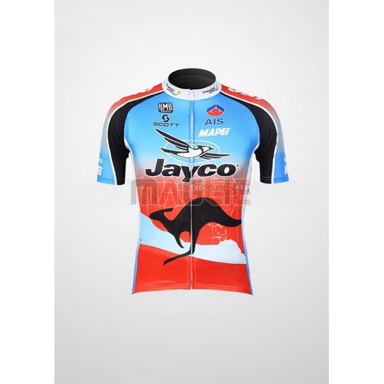 Maglia Jayco manica corta 2010 celeste e rosso