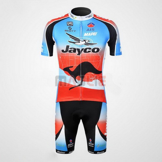 Maglia Jayco manica corta 2010 celeste e rosso