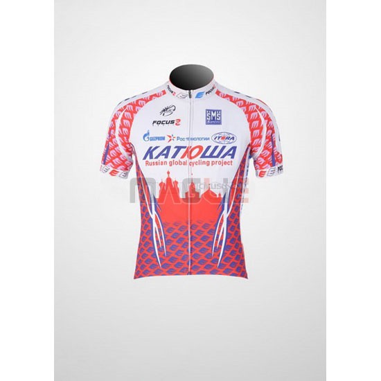 Maglia Katusha manica corta 2011 bianco e rosso