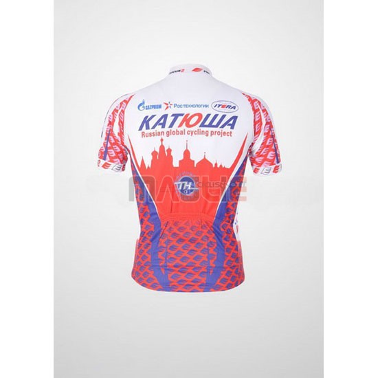 Maglia Katusha manica corta 2011 bianco e rosso