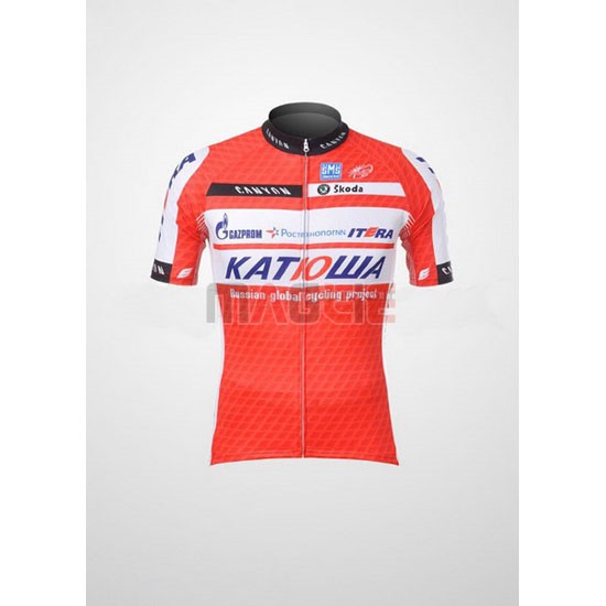 Maglia Katusha manica corta 2012 bianco e arancione