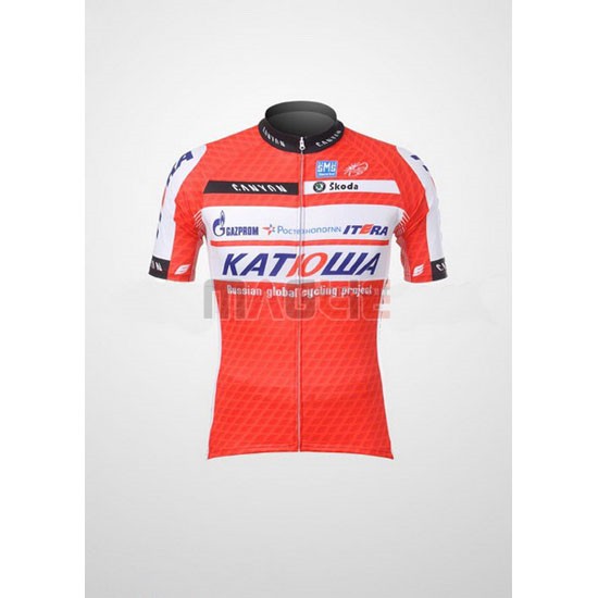 Maglia Katusha manica corta 2012 bianco e arancione