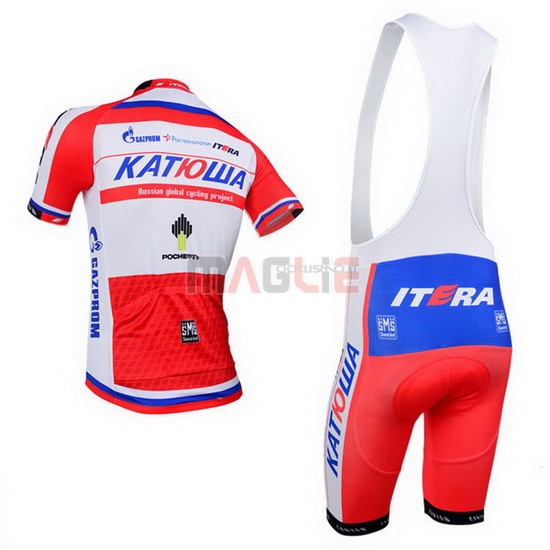 Maglia Katusha manica corta 2013 bianco e rosso