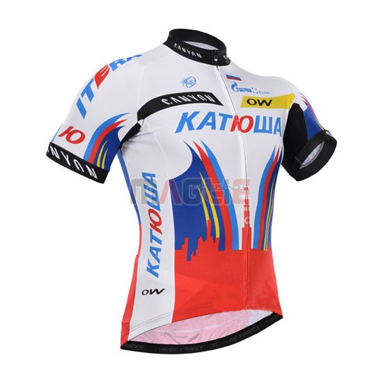 Maglia Katusha manica corta 2015 bianco e rosso - Clicca l'immagine per chiudere