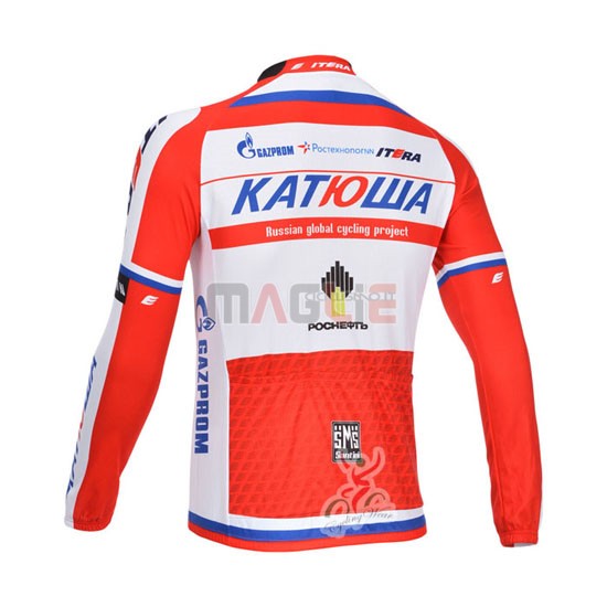 Maglia Katusha manica lunga 2013 bianco e rosso