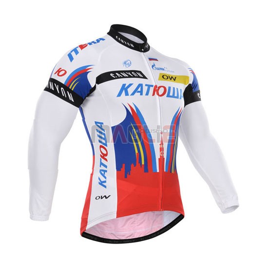 Maglia Katusha manica lunga 2015 bianco e rosso - Clicca l'immagine per chiudere