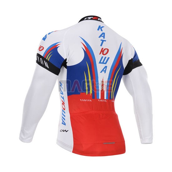 Maglia Katusha manica lunga 2015 bianco e rosso