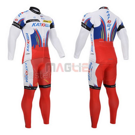 Maglia Katusha manica lunga 2015 bianco e rosso - Clicca l'immagine per chiudere