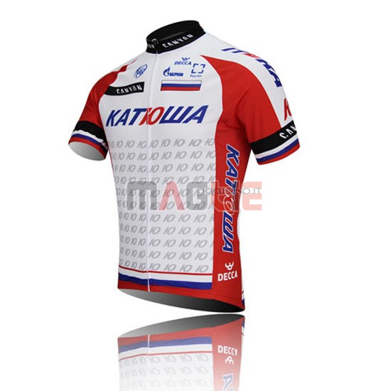 Maglia Katusha manica corta 2015 rosso e bianco