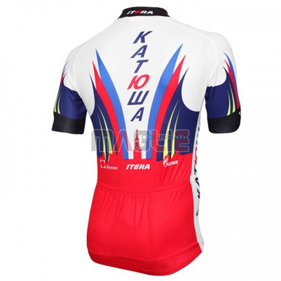 Maglia Katusha manica corta 2016 blu e rosso