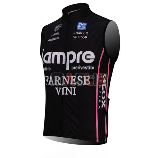 Gilet antivento Lampre 2014 nero e fuxia