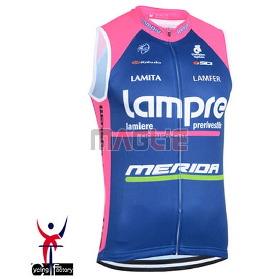 Gilet antivento Lampre 2015 blu e fuxia