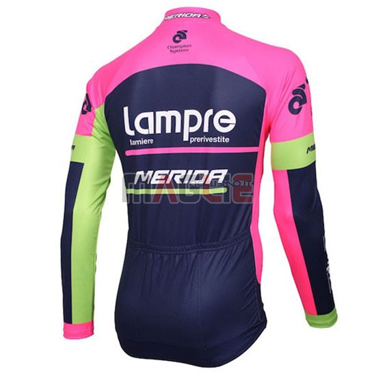 Maglia Lampre manica lunga 2016 blu e fuxia