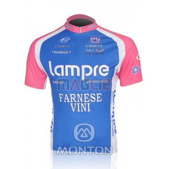 Maglia Lampre manica corta 2010 rosa e azzurro