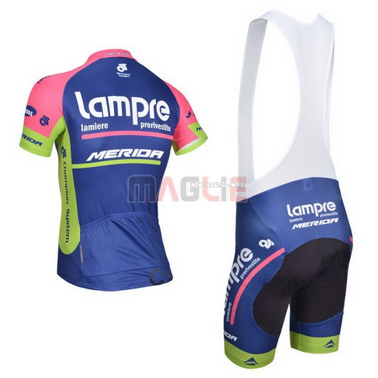 Maglia Lampre manica corta 2014 rosa e blu