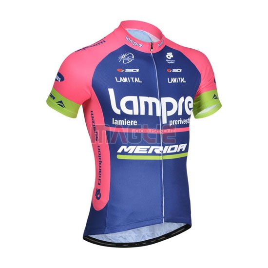 Maglia Lampre manica corta 2014 rosa e blu