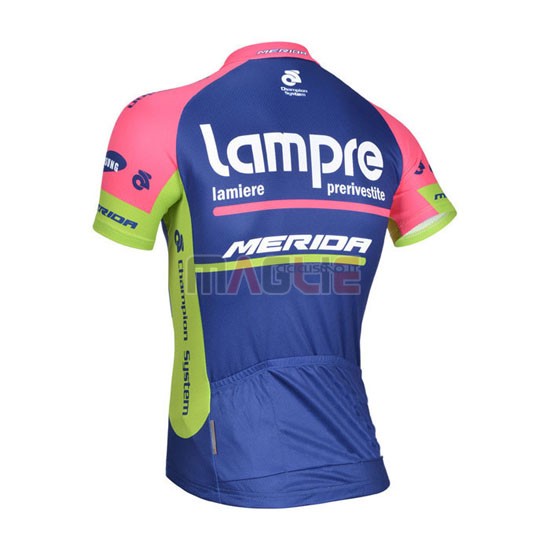 Maglia Lampre manica corta 2014 rosa e blu