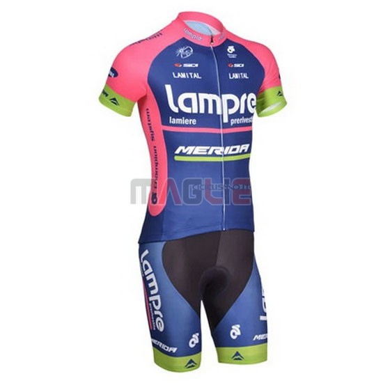 Maglia Lampre manica corta 2014 rosa e blu