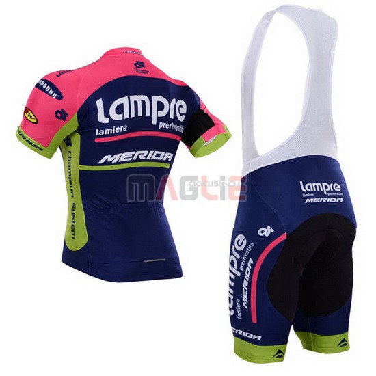 Maglia Lampre manica corta 2015 rosa e blu