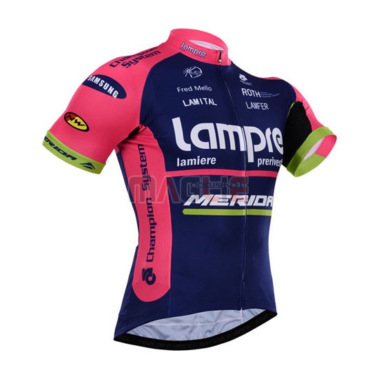 Maglia Lampre manica corta 2015 rosa e blu