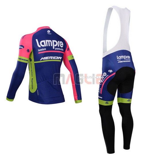 Maglia Lampre manica lunga 2014 rosa e blu